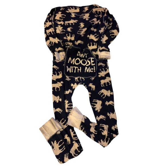 Classic Moose Adult Blue Onesie Flapjack - Picture 2 of 4